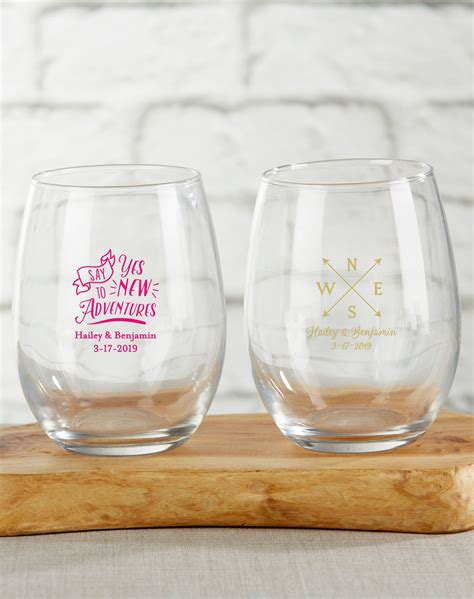 Kate Aspen S Personalized 9 Oz Stemless Wine Glasses Are Ready To Become A Travel Wedding S