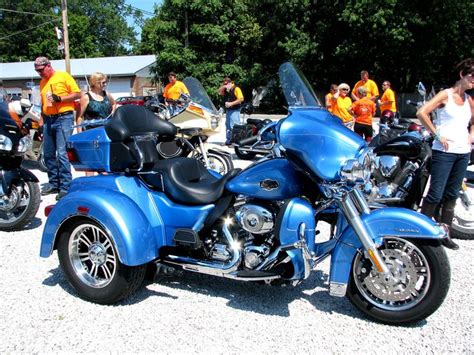 Harley Trike Trike Motorcycle Blue Trike Trike