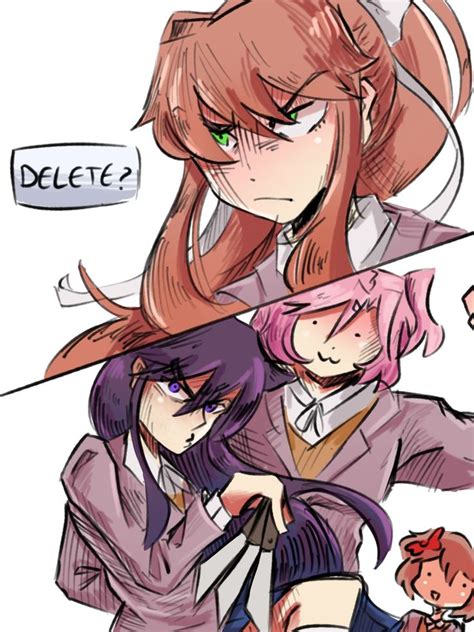 ddlc comic monika vs yuri jojo reference literature club literature anime