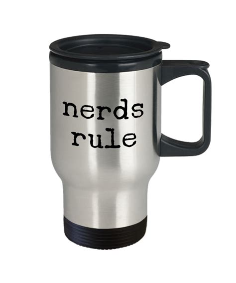 nerds rule mug 14oz travel mug novelty t nerd travel mug etsy