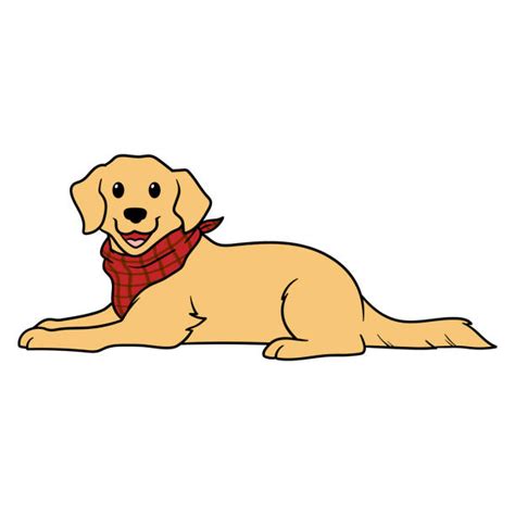 Clip Art Of A Cute Golden Retriever Puppies Illustrations Royalty Free