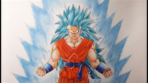 Drawing Goku Super Saiyan Blue 3 Youtube