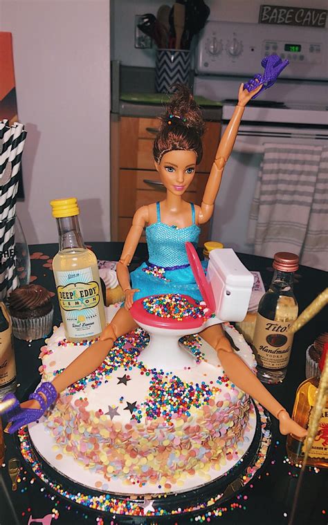 Drunk Barbie Cake Barbie Birthday Cake Adult Birthday Cakes 18th Birthday Party Cowgirl