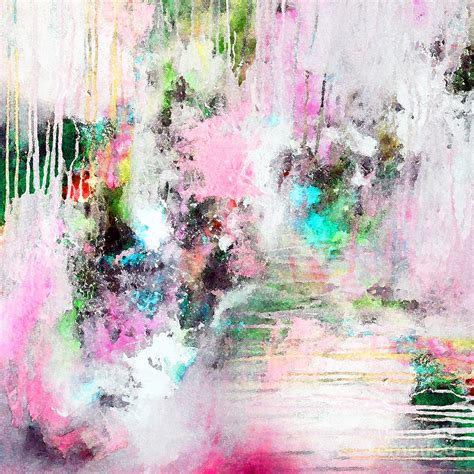 Pink And Green Abstract Painting By Tracy Ann Marrison