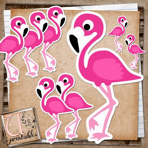 Rebeccab Designs Free Printable Flamingo Print And Cut And Clip Art