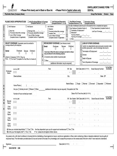 Guardian Enrollment 2006 2024 Form Fill Out And Sign Printable Pdf