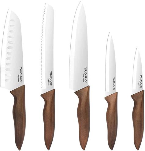Nuovva Kitchen Knife Set Stainless Steel Kitchen Knives 5pcs Sharp