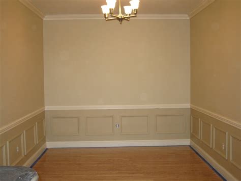 The dining room chairs i ordered are tan with some red tones. Installing Faux Wainscoting - A Concord Carpenter