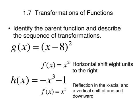 Ppt 17 Transformations Of Functions Powerpoint Presentation Free