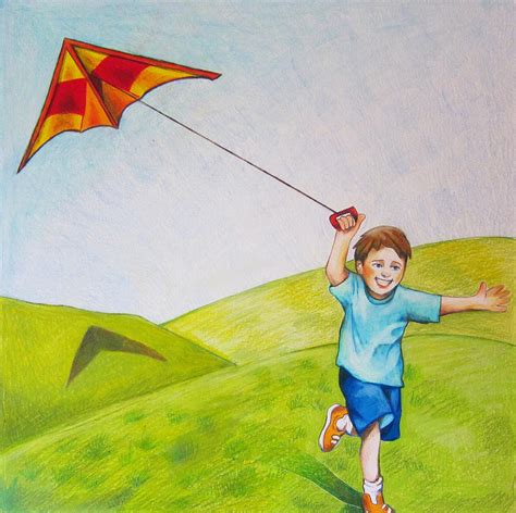 Kite Flying Painting