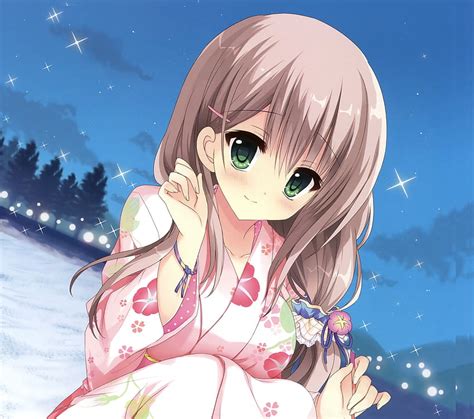 Cute Anime Girl Outdoor Green Eyes HD Wallpaper Pxfuel