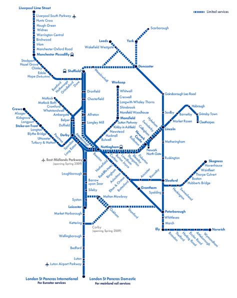 East Midlands Train Rail Maps