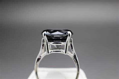 889 Carat Genuine Natural Black Diamond Sterling Silver Ring Size 7