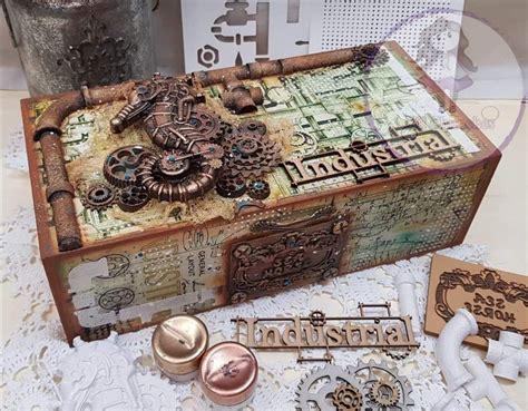 Pin By Crystal Castle On Mixed Media Steampunk Mixed Media Boxes