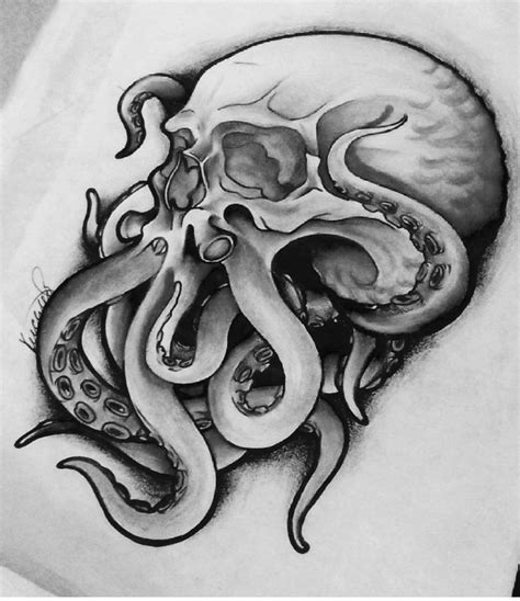 Awesome Skull Skull Tattoo Design Octopus Tattoo