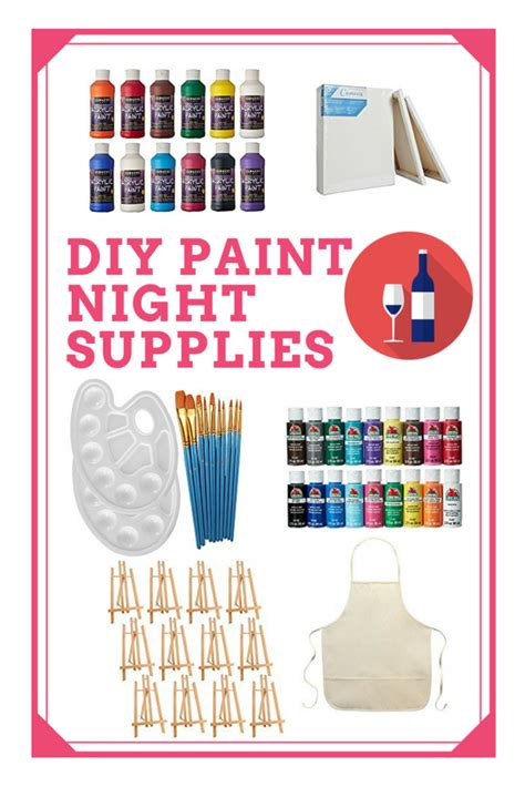 While you are painting, you and your spouse can enjoy a favorite beverage. DIY Sip & Paint Night - An Artist's Shopping Guide