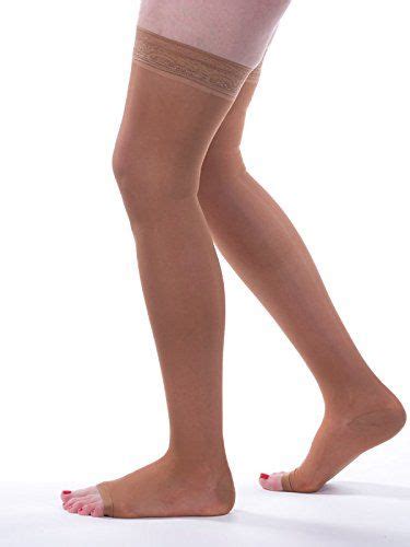 Allegro Compression Allegro 15 20mmhg Essential 5 Sheer Support Thigh High Open Toe Fawn