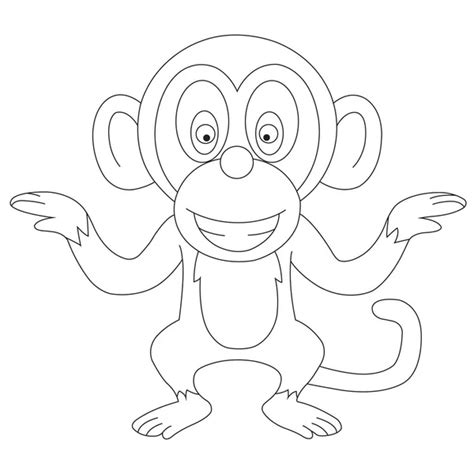 Cute Cartoon Monkey Coloring Pages
