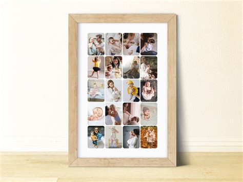 24x36 Wall Poster Collage Template 20 Photos Photo Collage Etsy