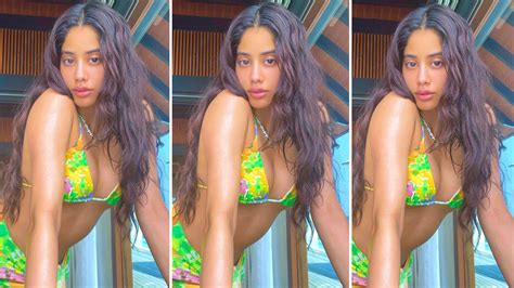 Janhvi Kapoor Paired Her Neon Green Floral Bikini With A Matching Sarong In The Maldives Vogue
