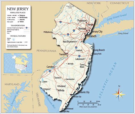 Car Rental Jersey City New Jersey Large New Jersey State Maps For Free