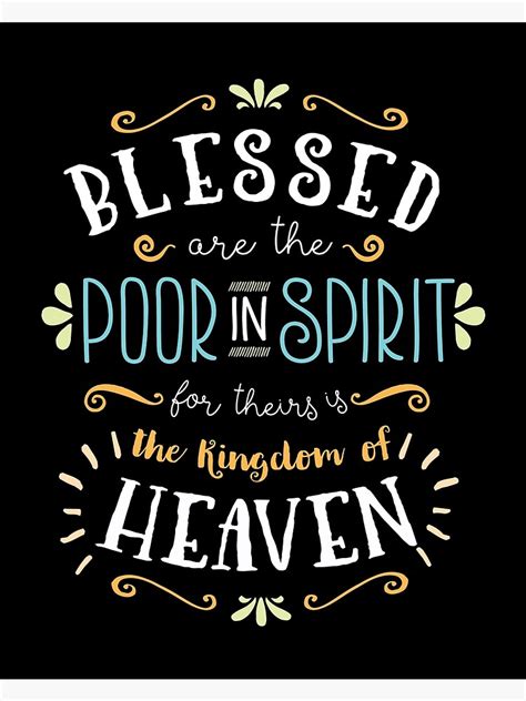 Blessed Are The Poor In Spirit Beatitudes Poster Art Print For Sale