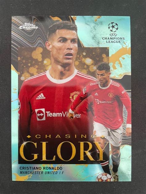 Cristiano Ronaldo Chasing Glory Aqua Refractor 199 2122 Topps