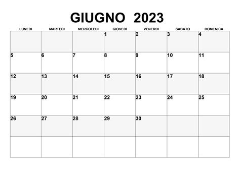 Calendario Giugno 2023 Calendario Su