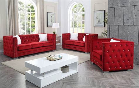 Miami Living Room Set Red By Glory Furniture Furniturepick