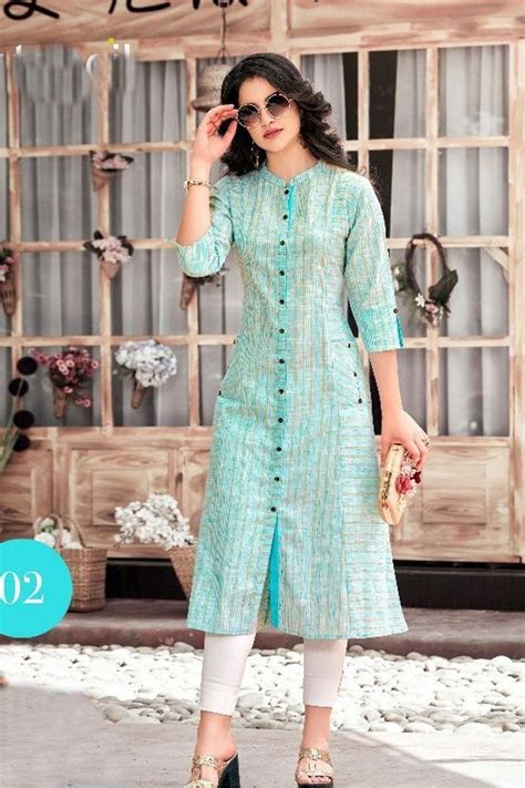 Wholesale Indian Office Wear Printed Cotton Long Kurti Collection