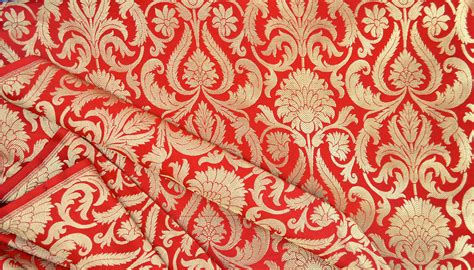 free-shipping-bright-red-silk-jacquard-fabric-zari-brocade-brocade-fabric,-fabric,-jacquard-fabric