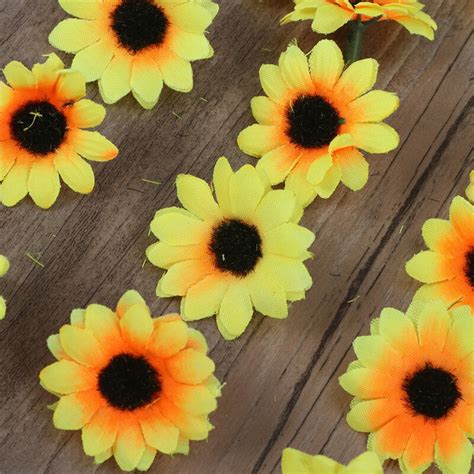 Lifelike Artificial Plastic Sunflower Heads Home Party Decorations