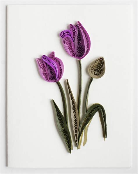 Purple Tulip Ge532 Quilling Card Quilling Designs Quilling Cards