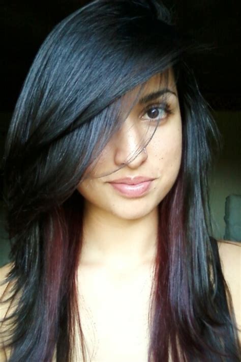 Red And Black Peekaboo Hair - Red Peekaboo Hair With Money Piece