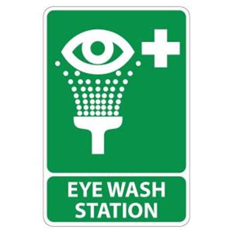 Eye wash station checklist +spreadsheet . 8 in. x 12 in. Plastic Green Eye Wash Station Sign-PSE ...