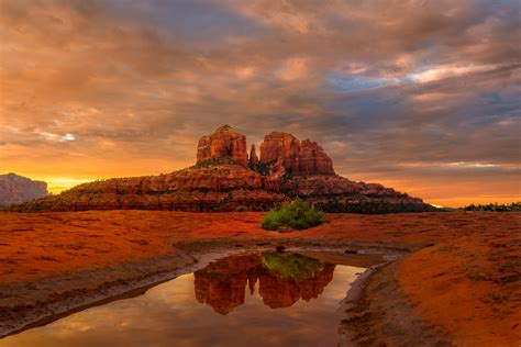 Fine Art Photograph Sedona Arizona Cathedral Rock Water Reflections