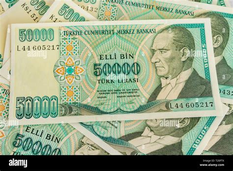 Close Up Old Turkish Lira Banknotes Stock Photo Alamy