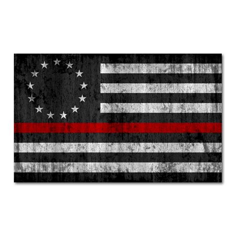 Thin Red Line Betsy Ross Flag Decal Warrior 12