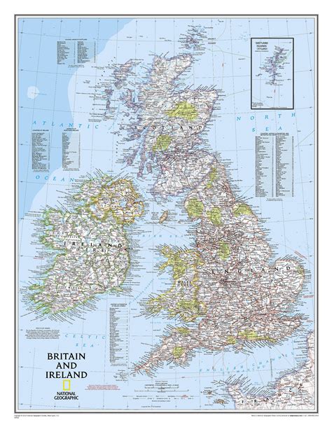 Britain & Ireland wall map | National Geographic