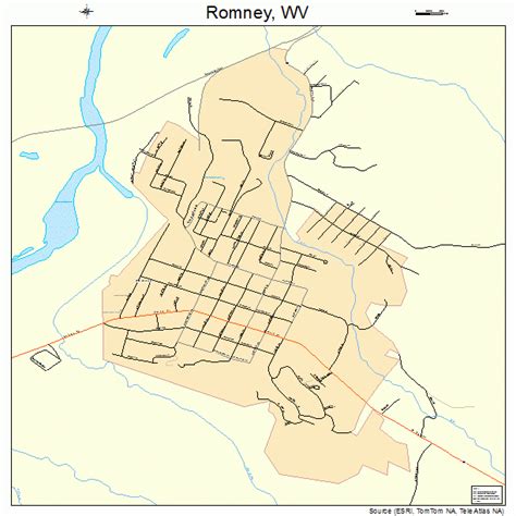 Romney West Virginia Street Map 5470084