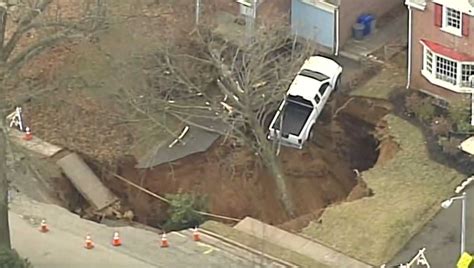 Large Sinkhole Swallows Truck Prompts Evacuations In Suburban Philly