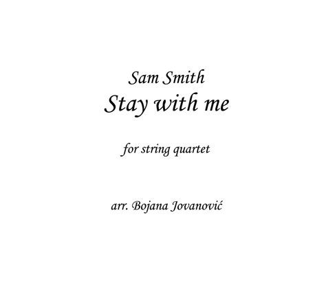 Stay With Me Sheet Music Sam Smith String Quartet Violin Viola