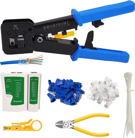 Buy Rj45 Cable Crimper Tool Kit For Cat5 Cat6 Ethernet Pass Through