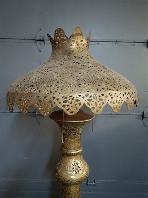 Sold Price Large Moroccan Piercework Brass Floor Lamp June 4 0117 7