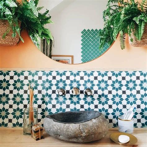 Buy where smart shoppers buy. Full Tile Sample: Madir Green Anti Slip Moroccan Patterned ...