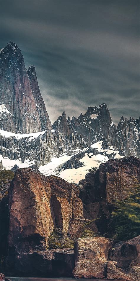 Download Wallpaper 1080x2160 Glacier Mountains Cliff Peaks Honor 7x