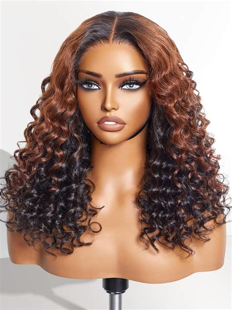 Amazon Com Luvme Hair Inch Black With Brown Highlights Deep Wave