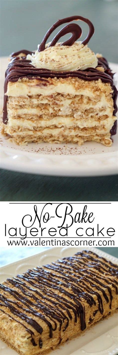 Meanwhile, in a large saucepan, combine the remaining milk, cream, salt, and sugar and let it simmer on medium heat. No-Bake Layered Graham Crackers Cake with a Vanilla Pudding cream. ValentinasCorner.com | Graham ...