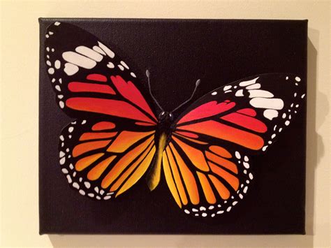 Monarch Butterfly Acrylic Canvas Butterfly Painting Jantonio Ferreira