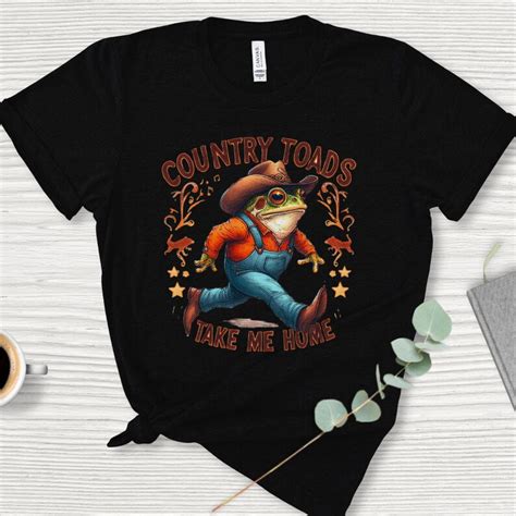 Cowboy Frog Tshirt Funny Western Toad Shirt Cottagecore Country Toad